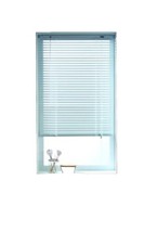 Store vénitien aluminium, blanc, l.40 x H.175 cm x ep. 25 mm