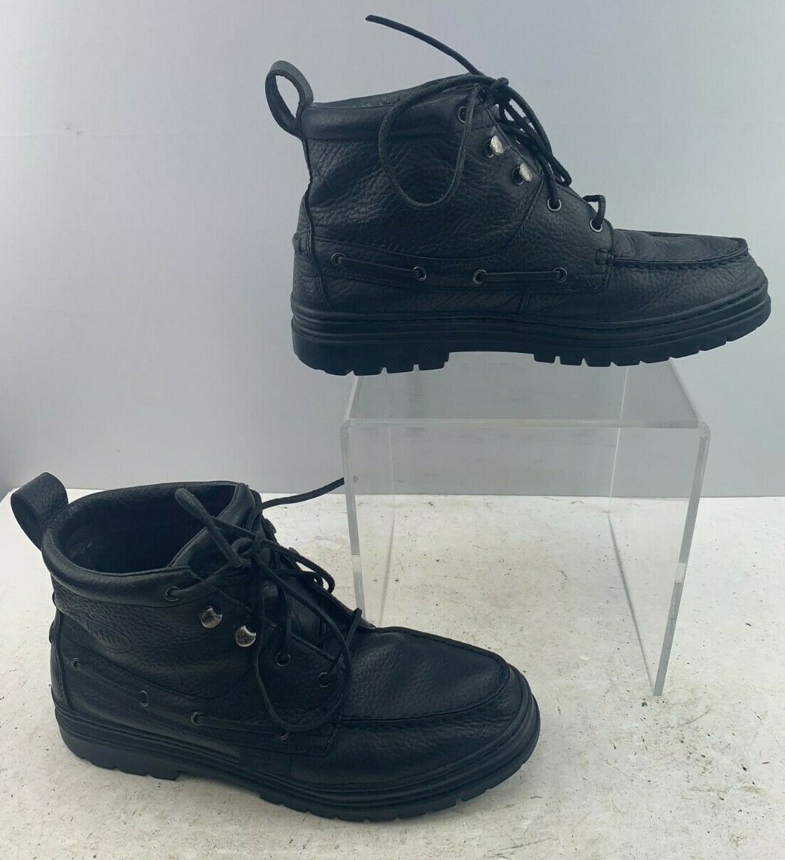 black lace up boots size 9