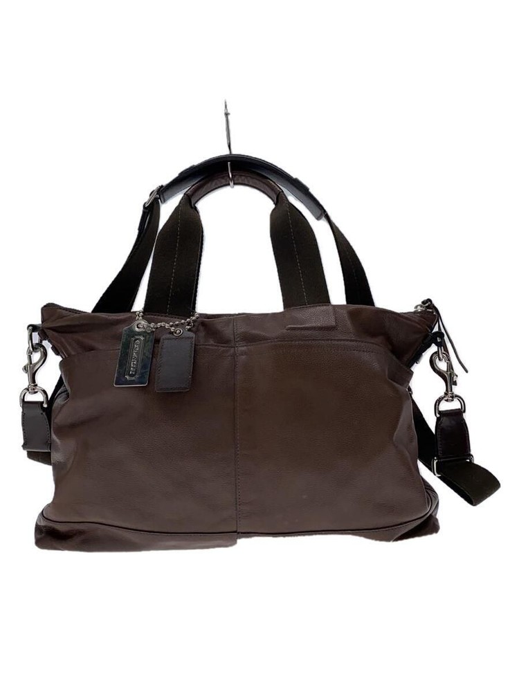 Coach shoulder bag leather Brown 70490 Used