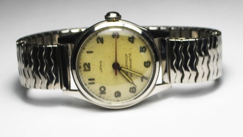 Men's Lathin Precimax Wristwatch Swiss 17j Manual Wind 30mm Stainless - Picture 6 of 7