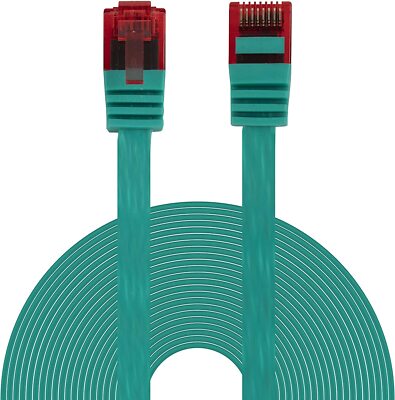 10m CAT 5e Patchkabel Flachkabel LAN Netzwerkkabel grün RJ45 Flachband DSL