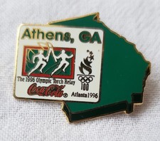 LIMITED EDITION RARE 1996 Atlanta Olympic Torch Relay Athens GA Pin Coca Cola