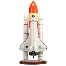 NEW Space Shuttle Atlantis with Booster Large Mahogany Model