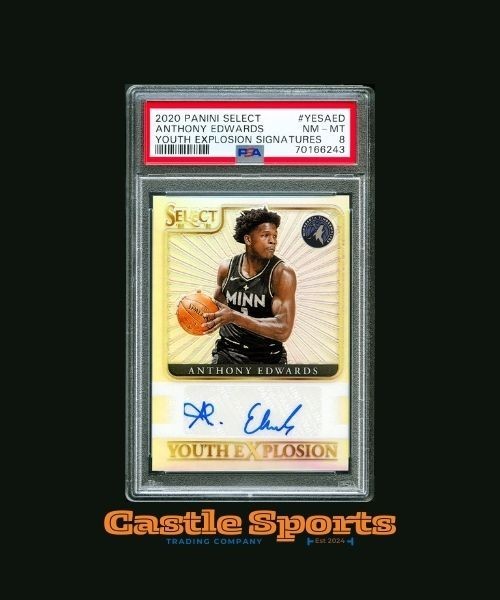 2020 Select Anthony Edwards Youth Explosion Signatures AUTO Rookie PSA 8 NM-MT