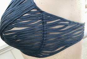 La Perla silk bra IT3 36B black soutache vintage bralet top