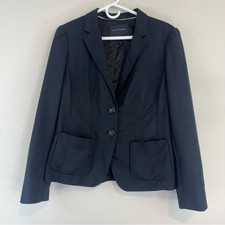 Banana Republic Navy Stretch Blazer Women Size 14 Classic office core