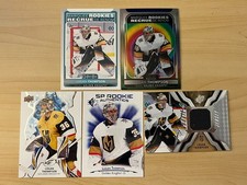 Logan Thompson Jersey, Rookie Card & Parallel Lot (5) Vegas Golden Knights