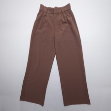 Abercrombie  Fitch Pleated High Rise Wide Leg Trousers Size Small Brown Career