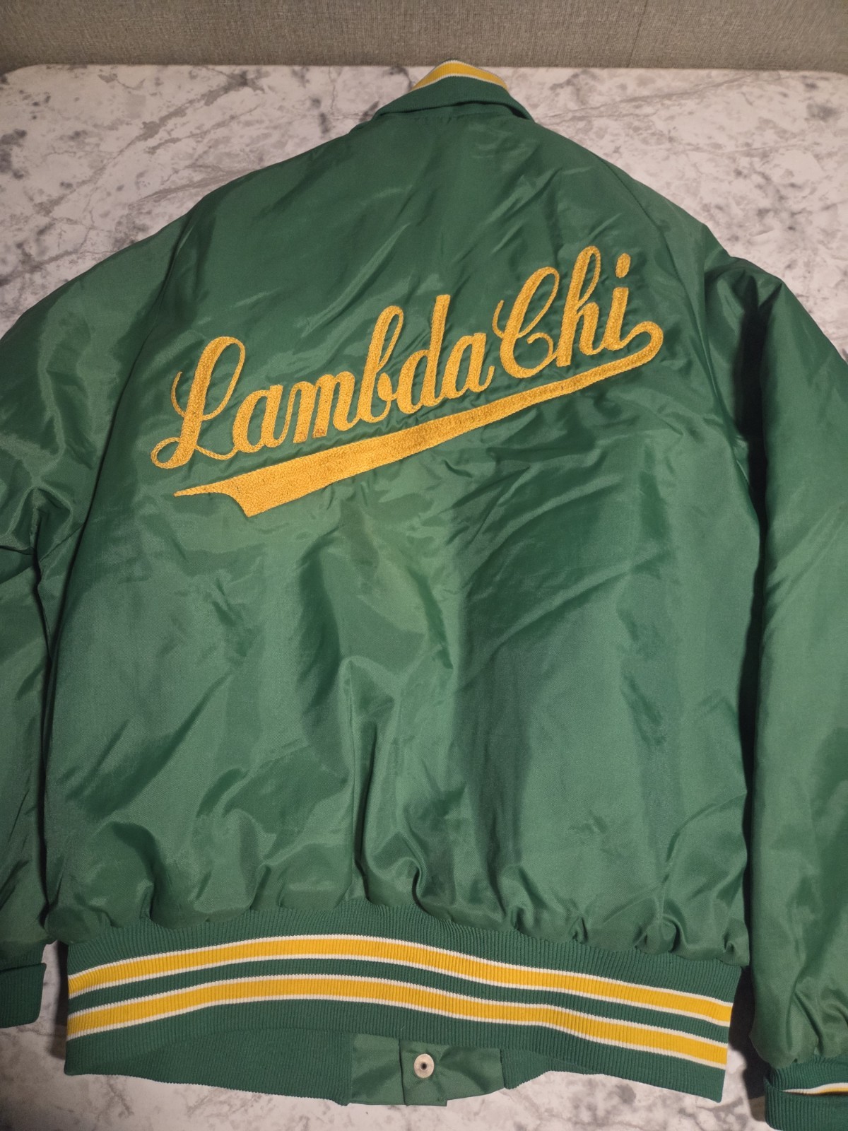 Lambda Chi Alpha Jacket Mens Medium Green Varsity… - image 4