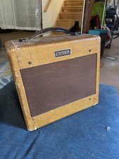 1953 Fender Champion 600 Tweed Tube Combo Amp 1-Ch 40W 8 Ohm MPN 5B1 WORKING