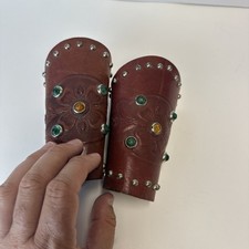 Vintage Keyston Bros. No. 512 Boys Western Cowboy Leather Jeweled Leather Cuffs