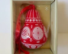 Harry & David Ceramic Pear Shaped Vintage First Edition Christmas Tree Ornament