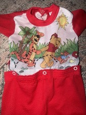 Vintage Disney Winnie the Pooh and Tigger romper two piece snap set 4t