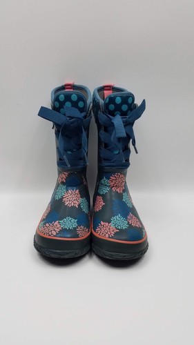 Bogs Lace Up Kids Floral Waterproof Rainboots Size US 3 - Picture 3 of 9