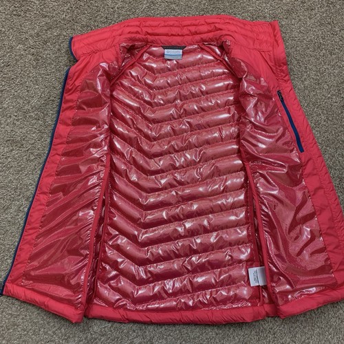Columbia Powder Lite Vest Womens Medium Pink Omni Heat Puffer Thermal Zip Jacket - Picture 9 of 12