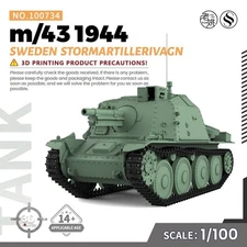 SSMODEL  1/100 15mm WarGaming Military Model Kit Sweden SAV m/43 1944 75mm