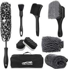 9Pcs Car Wheel  Tire Brush Kit Wheel Cleaner Brush Soft-bristled Rim Brush Car