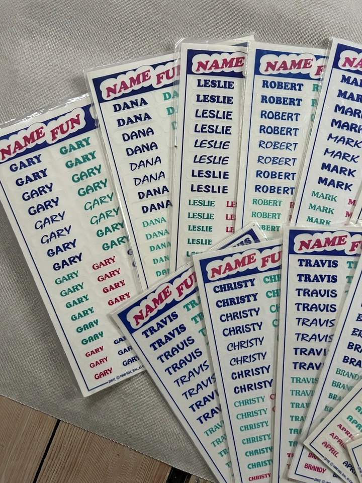 Vtg (Gen X Core) 1990 Peel & Stick NAME FUN Labels Stickers Personalized USA Lot - Image 2 of 4