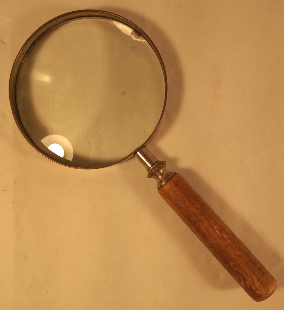 Antique B&L ZS Bausch & Lomb Magnifying Glass Metal Wood Handle