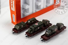 Roco 44024 - H0 1:87 - Set 3 carri pianale militari con mezzi sanitari Croce Ros