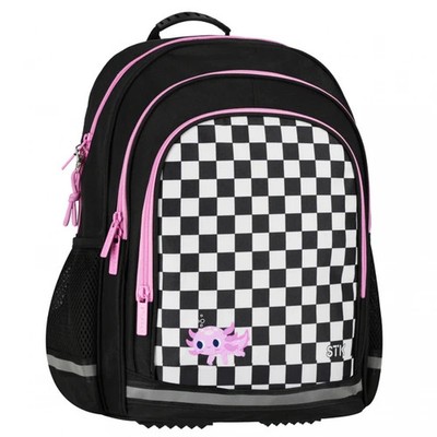 STARPAK Schulrucksack Schulranzen Mädchen 23L Ergonomisch Schwarz Axolotl
