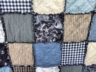Handmade Nautical Anchors Rag Quilt!  Lap Quilt! Ships~Star~Navy/Tan/Cream/Blue! — photo 3