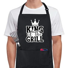Xornis 100 Cotton Funny Apron with 2 Pockets for Men Women BBQ Grilling