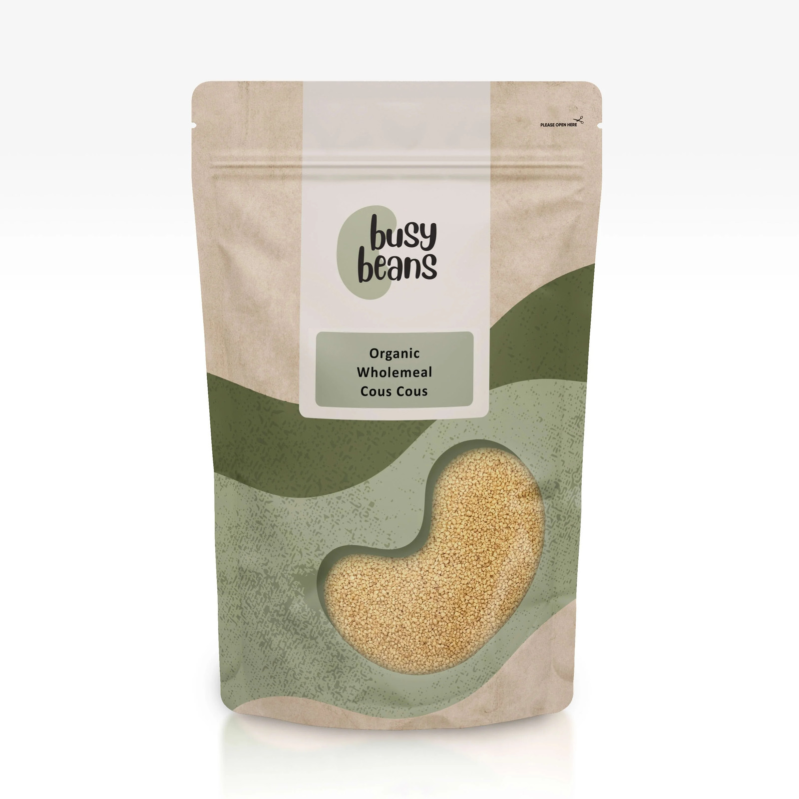 Organic Wholemeal Cous Cous - Certified Organic - by Busy Beans Organic (500g)