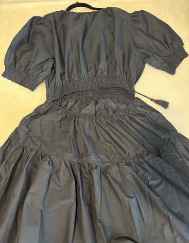 Anthropologie Moon River Puff Sleeve Dress Sz 2X Navy Blue NWT - Picture 6 of 10