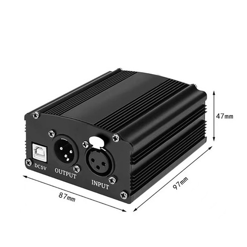 1-Channel 48V Phantom Supply with XLR 3 Pin Microphone Cable for Condenser5563 - Picture 9 of 9