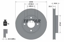 2x Textar Front Vented Brake Discs Pair For Ford Ford Asia & Oceania Ford Austra