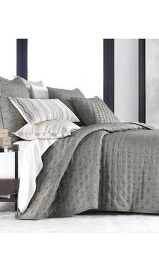 Hotel Collection Broken Stripe King Coverlet W/2 King Shams- New