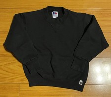 Russell Athletic Made In USA Kids Small Blank Black Sweater