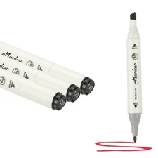 Dual Tip Alcohol Art Markers, 3 Pcs White Alcohol Markers Pen, Black