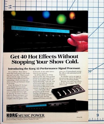 1989 Korg A3 Performance Signal Processor Vintage Magazine Ad