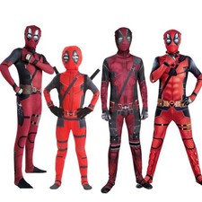 Kids Deadpool Costume, Full Bodysuit Jumpsuit for Halloween  Cosplay