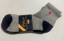 Polo Ralph Lauren Low Cut Socks 4 Pairs Men Shoe Size 6 - 12.5 Gray  Black