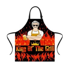 Apron for Women and Men with 2 Pockets,Funny Halloween King of the Grill