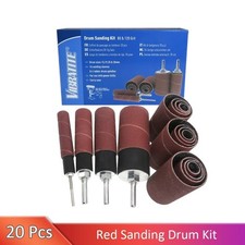 Drum Sanding Kit,20 Pcs Rubber Spindle Sanding Drum Sander Tool Kit Set for Dril
