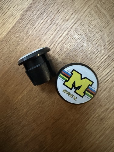 Vintage Style MASI WHITE & YELLOW, BLACK PLASTIC 3D Bar Plugs, Handle Bar - Picture 2 of 7