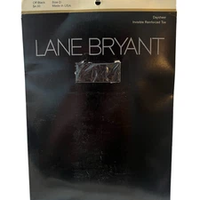 Lane Bryant Size D Black Daysheer Pantyhose Invisible Reinforced Toe New