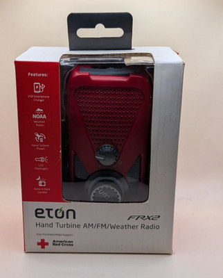 Eton FRX2 Hand Turbine AM/FM/Weather Radio Flashlight USB Open Box Tested Works
