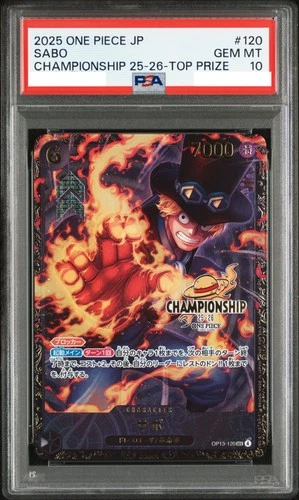 PSA 10 Sabo Secret Rare OP13-120 One Piece Championship Tournament Prize Card