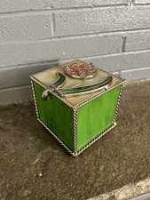 Vintage Stained Glass Jewelry Trinket Box Tulip Flower