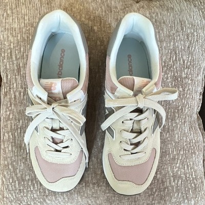 New Balance 574 WL574WNA Women s White/Pink/Gray Mesh Low Top Sneakers