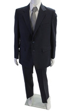 Sartain Mens 2 Piece Wool Pinstriped Suit Blue Size 42