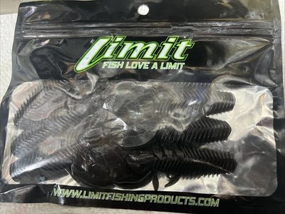 LIMIT  CREACHER CRAW BAIT.  BLACK NEON  7 Pk of 4'' Bait FAST SHIPPING