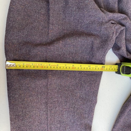 Vintage Wool Blend Trousers Womens 40s Taper Turn Up Style Pockets Purple UK 6-8 - Picture 16 of 19