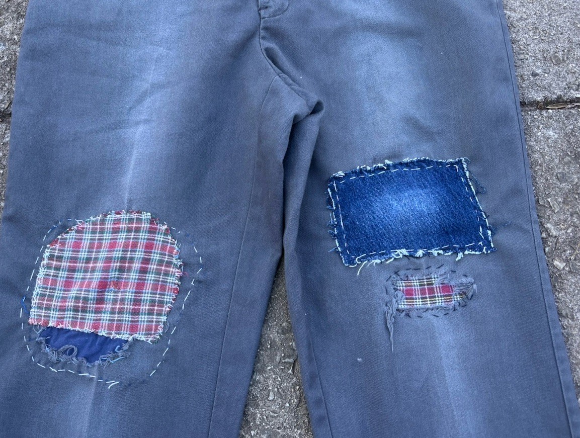 90s Thrashed Killer Patchwork Work Pants.soft And… - image 2