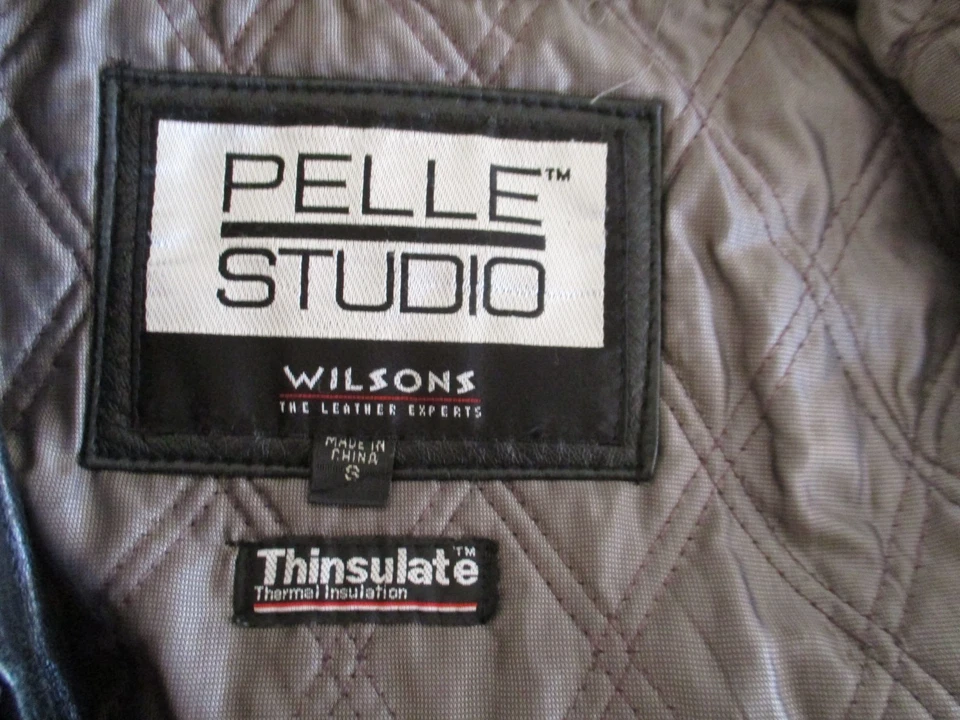 Chaqueta Anorak De Colección Wilson Cuero Negra Para Hombres Pequeña Extraíble Forro Aislante Foto 3 de 4